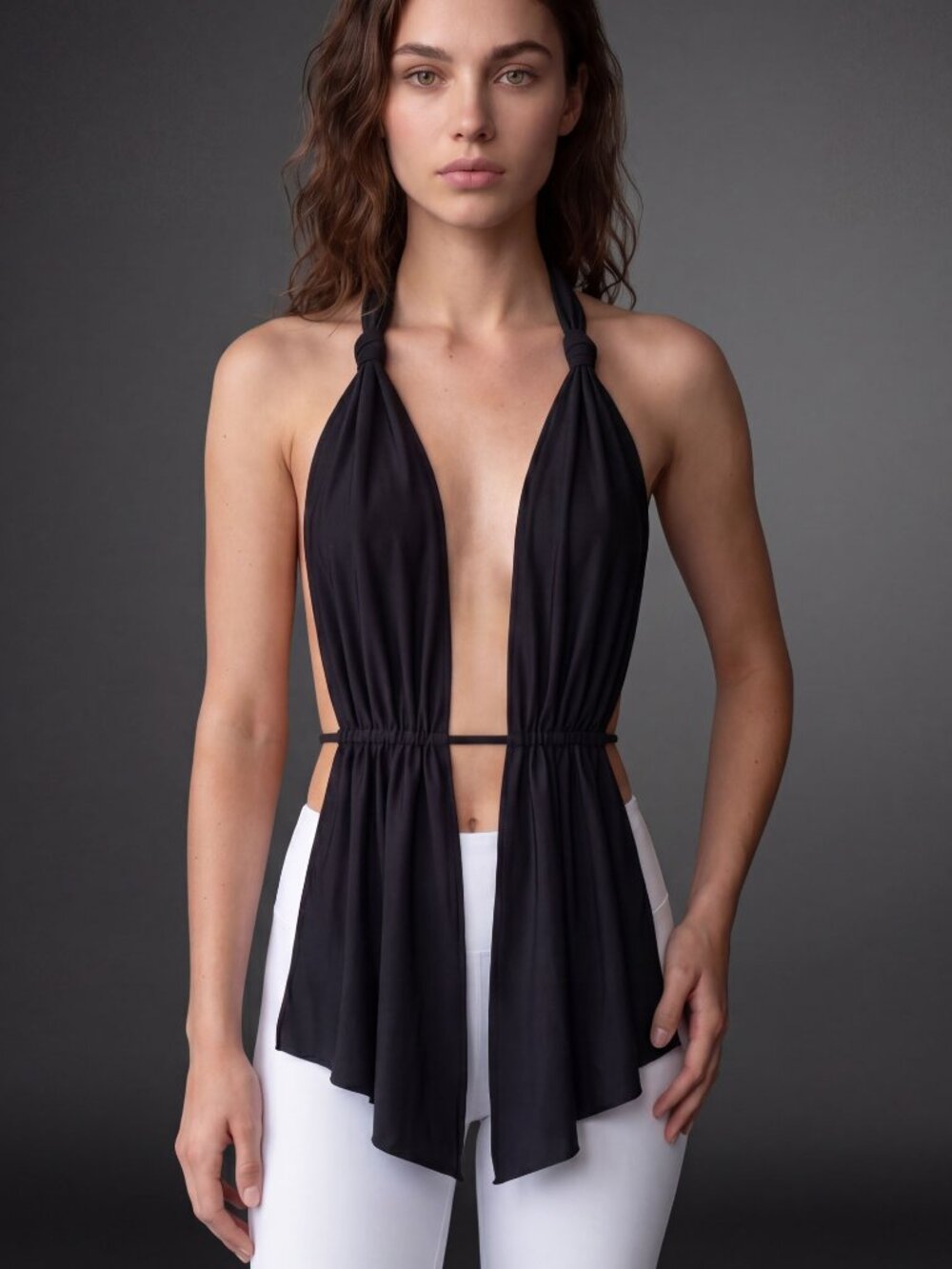Sexy Halter Babydoll Top in Stretch Tricot Fabric. Fully Adjustable! 565